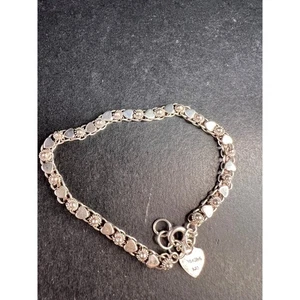 Vintage Cannetille and hearts sterling silver bracelet with charm - Picture 1 of 15
