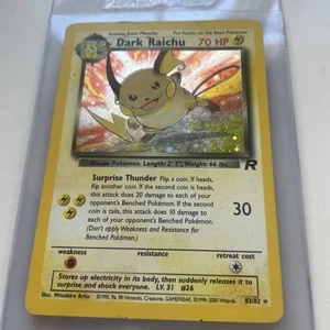 Dunkles Raichu 83/82 Team Rocket Set Holo Rare SWIRL Pokemon Karte Vintage Y2k LP - Bild 1 von 16