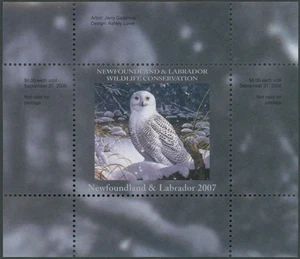 2007 CANADA-NEWFOUNDLAND & LABRADOR. CONSERVATION, SNOWY OWL, VD.#NLW14 - Picture 1 of 3