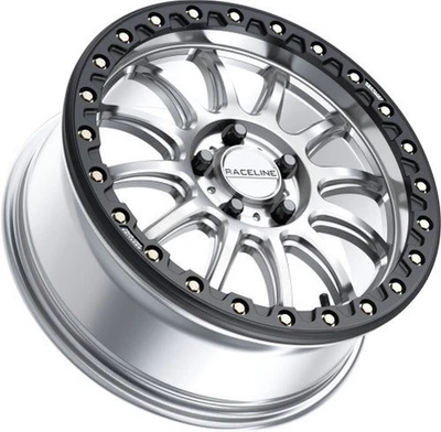 Raceline A14 Alpha Beadlock Wheel - 17x7 - 5+2 (40mm) - 5/4.5 - Silver/Black 5+2 - Image 1 of 4