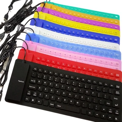 85 Keys Portable Mini USB Keyboard Flexible Waterproof Silicone Gaming Keyboard - Image 1 of 4