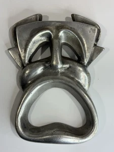 Vintage Mid Century Cast Aluminum Tragedy Theater Mask Wall Decor L1 - Picture 1 of 11