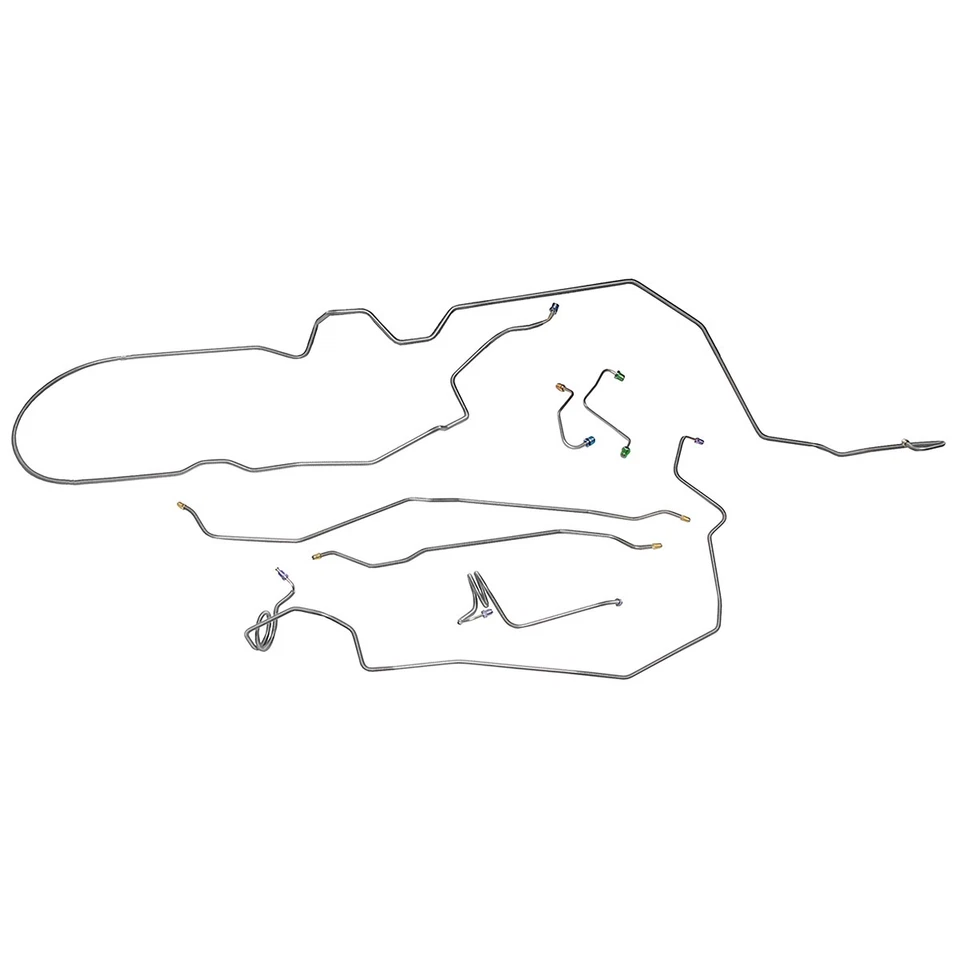 Kit de linha de freio tubos completos disco de potência 1971-73 Chevrolet Camaro OE aço 7 peças - Imagem 1 de 4