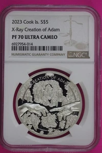 Top Pop 2023 PF 70 X-Ray Creation of Adam Cook Islands Silver $5 Coin NGC 102 - Picture 1 of 3