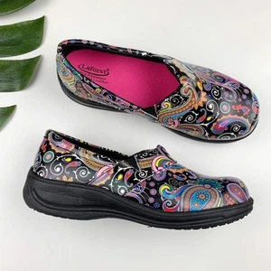 Laforst Rachel Clogs Slip On Comfort Shoes Black Floral Leather Women's 10 - Picture 1 of 13