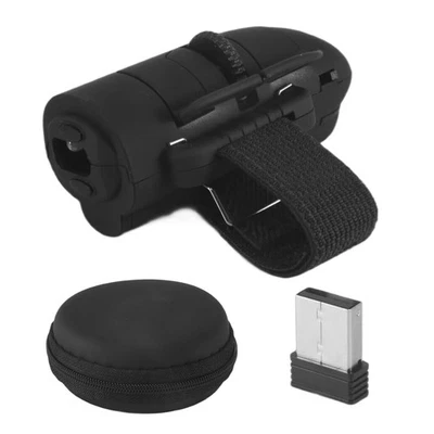  2.4G  Finger  Mouse Ergonomic Handheld Optical Travel Mice(Black) W5P39606 - Image 1 of 4