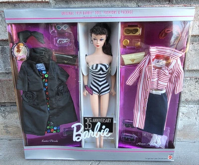 Barbie Rara 1959 Muñeca Reproducción Morena 35 Aniversario Mattel #11591 NRFB Foto 1 de 4