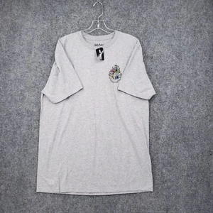 NEW Harry Potter T Shirt Mens XL Gray Hogwarts Crest Tee Short Sleeve Crew Neck - Picture 1 of 12