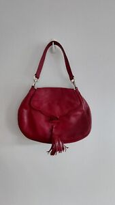 Emma Hope Vintage Bag Red Leather Tassel 