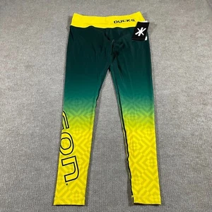 NWT Oregon Ducks Athletic Leggings Womens Size Medium Green Yellow Spellout - Picture 1 of 14