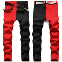 Mens France Style Distressed Moto Pants Biker Jeans Skinny Ripped Slim Fit New Mens France Style Distressed Moto Pants Biker Jeans Skinny Ripped Slim Fit New