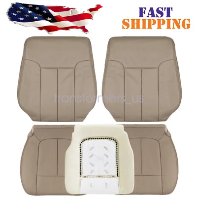 For 2009-2014 Ford F150 Lariat Driver Passenger PERFORATED Seat Covers Tan - Image 1 of 4