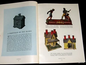TOY BANKS 1939 PICTORIAL TIN CAST IRON STEAMBOAT SANTA CLAUS TAMMANY HORSE ETC - Picture 1 of 2