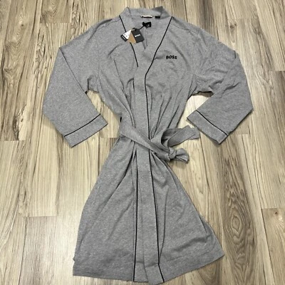 Boss Hugo Boss 100% Cotton Kimono Robe Gray Men’s 2XL 0469624 NWT - Image 1 of 4