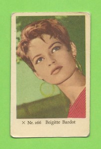 1958 Dutch Gum Card X Nr #266 Brigitte Bardot