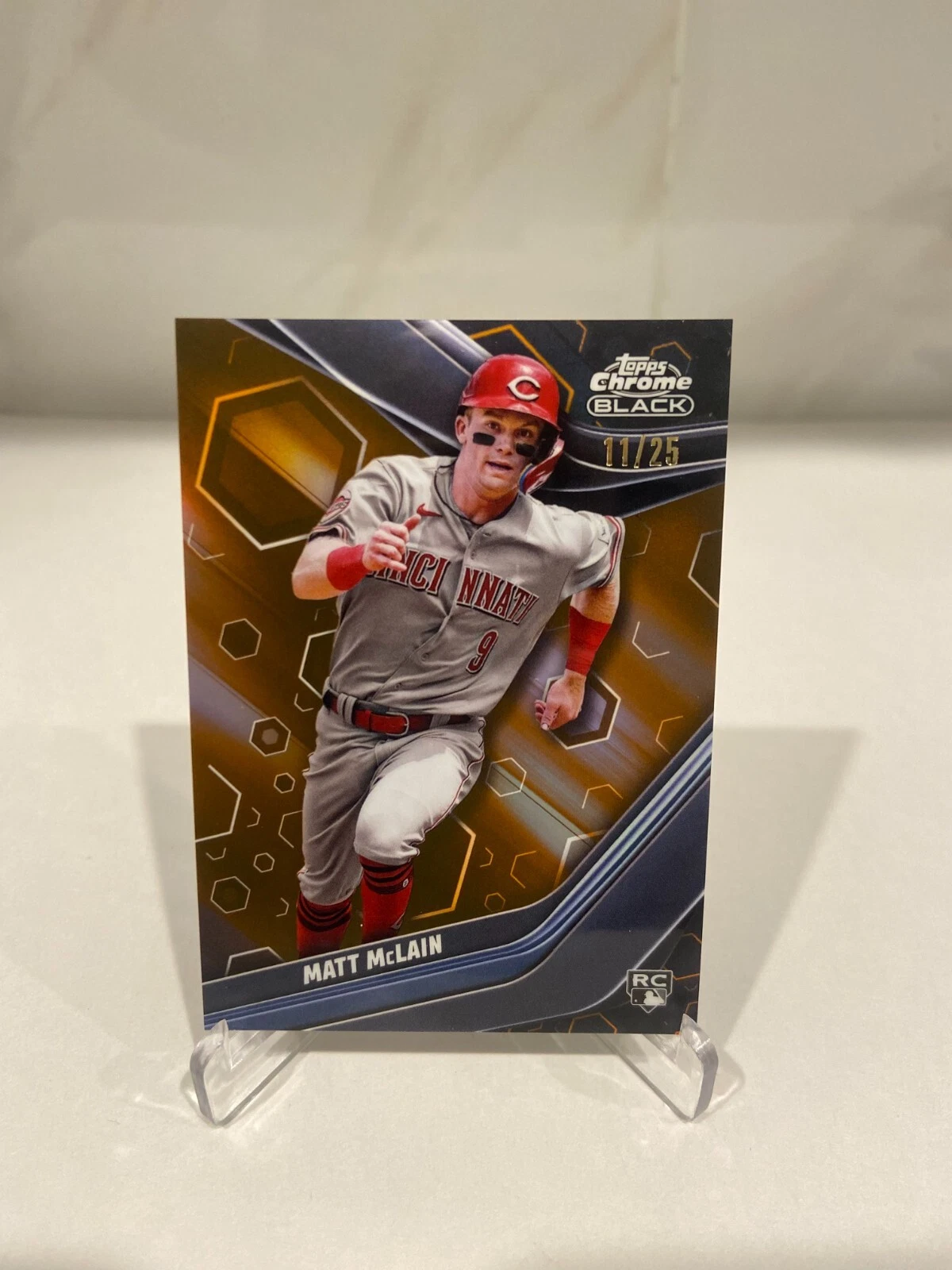 Matt McLain 2023 Topps Chrome Black Orange Refractor Rookie RC #11/25 Reds A19