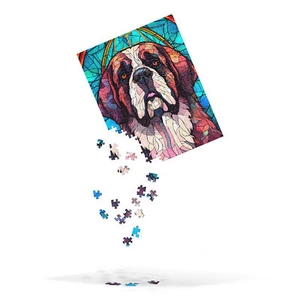 St Bernard Pet Dog Mom Dad Pet Lover Gift Jigsaw puzzle 252 pcs - Picture 1 of 1