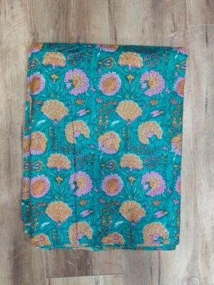 25 Yard Hand Block Print Handmade Cotton Indian Natural Sanganeri Print Fabric - Image 1 of 3