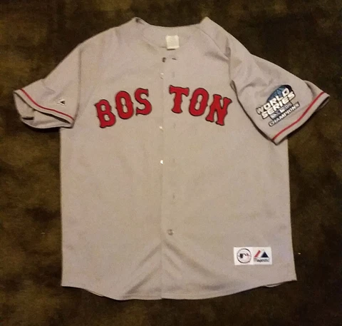 Boston World Series Champs #38 Curt Shilling Gray Jersey Size XL Cover