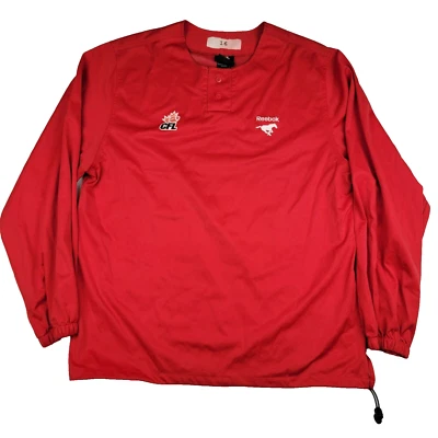 CFL Reebok Calgary Stampeders Vintage Red Pullover Jacket Windbreaker Men's 16 - Image 1 of 4