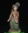 Old Dynasty Tang Sancai Pottery Painting Beauty Belle Musical instrument Statue