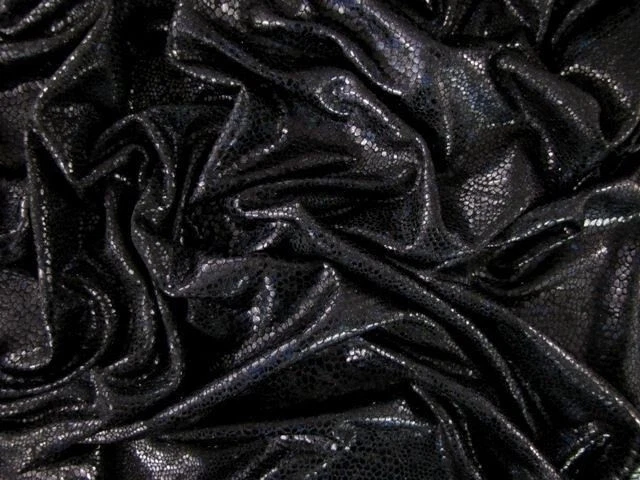 FOLIENJERSEY Reptil Hologram Stoff glitzernd elastisch SCHWARZ EUR 15,98/m - Bild 1 von 1
