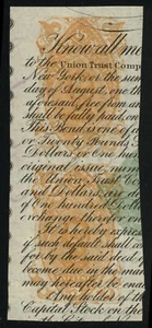 2x RN-P5 BOND UNION TRUST CO Lincoln Type P 5 CENTS Revenue Stamped Paper CV$90 - Picture 1 of 2