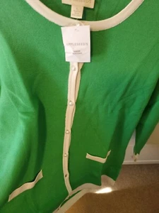 WOMENS APPLESEED CARDIGAN SIZE LARGE NEW GREEN 128494 - Picture 1 of 14