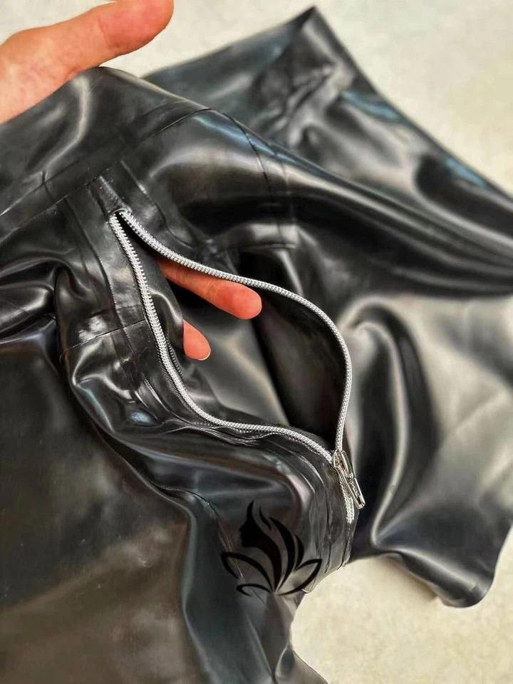 Mens Latex Gummi Shorts with Zipper Rubber Boxer Underwear Club wear BDSM 0.4mm - Image 1 of 4