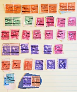 U.S. PRE-CANCELS, 1938 US PRESIDENTIAL SERIES - LOT of 37, USED, MANY CITIES - Picture 1 of 3