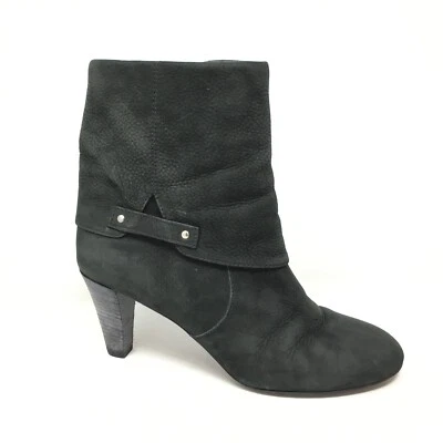 Теория Италии ботильоны туфли женщин размер 10 США 40 ЕС черная кожа - Изображение 1 из 4