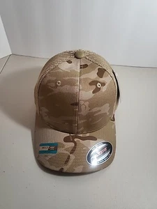 NEW Yupoong Multicam Arid One Size Flexfit Trucker Hat Cap Tan Camo NWT U.S Army - Picture 1 of 7