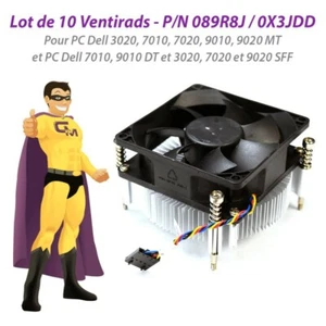 Lot x10 Ventirads CPU Dell 790 7010 9010 DT 3020 7020 9020 SFF MT 089R8J 0X3JDD - Photo 1/7