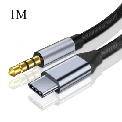 Heavy-Duty Type C USB C to 3.5mm Jack Cable Car Stereo Audio Aux Adapter Heads m - Image 1 of 4