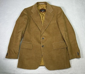 Vintage Cortefiel Blazer Jacket Mens 42 Brown Corduroy Coat Made In Spain 60s - Picture 1 of 13
