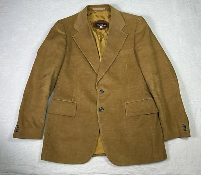 Vintage Cortefiel Blazer Jacket Mens 42 Brown Corduroy Coat Made In Spain 60s - Image 1 of 4