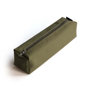 Delfonics Marek Canvas Box Pencil Case Storage Stationery Organiser 19cm Olive - Picture 1 of 1