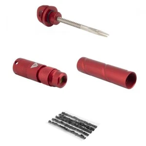 KOM CYCLING BIKE PATCH KIT TUBELESS TIRE REPAIR PLUG KIT w/ Co2 ADAPTER ALLOY RD - Picture 1 of 1