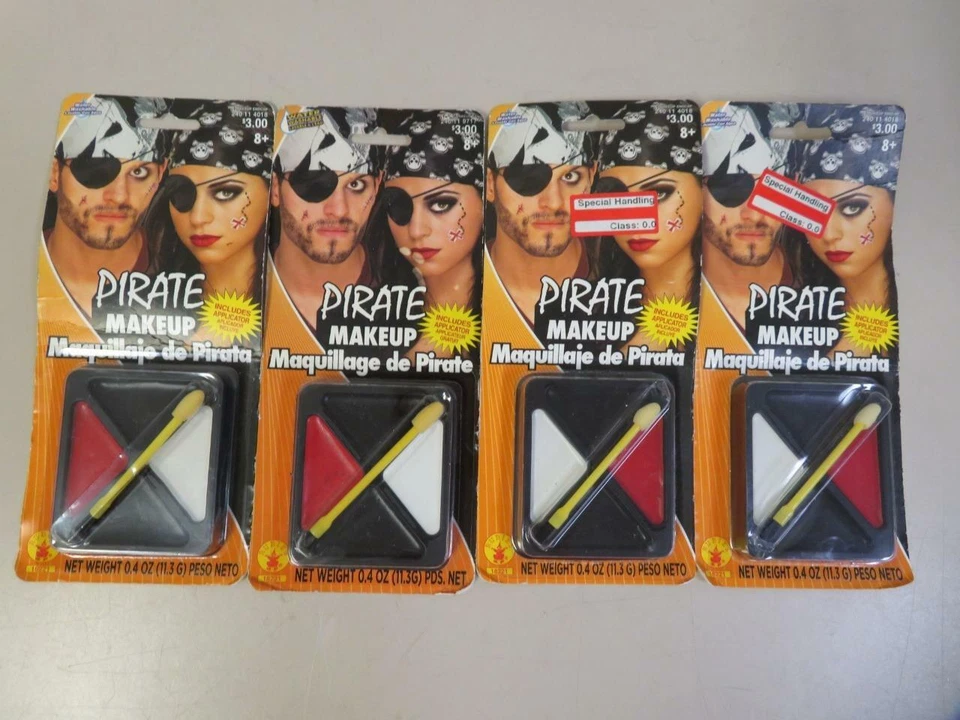 Lot of 4 Pirate Halloween Costume Makeup Face Paint Red White and Black - Image 1 of 4