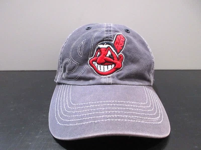 Cleveland Indians Hat Cap Strap Back Blue Red MLB Baseball Logo Chief Wahoo Mens - Image 1 of 4