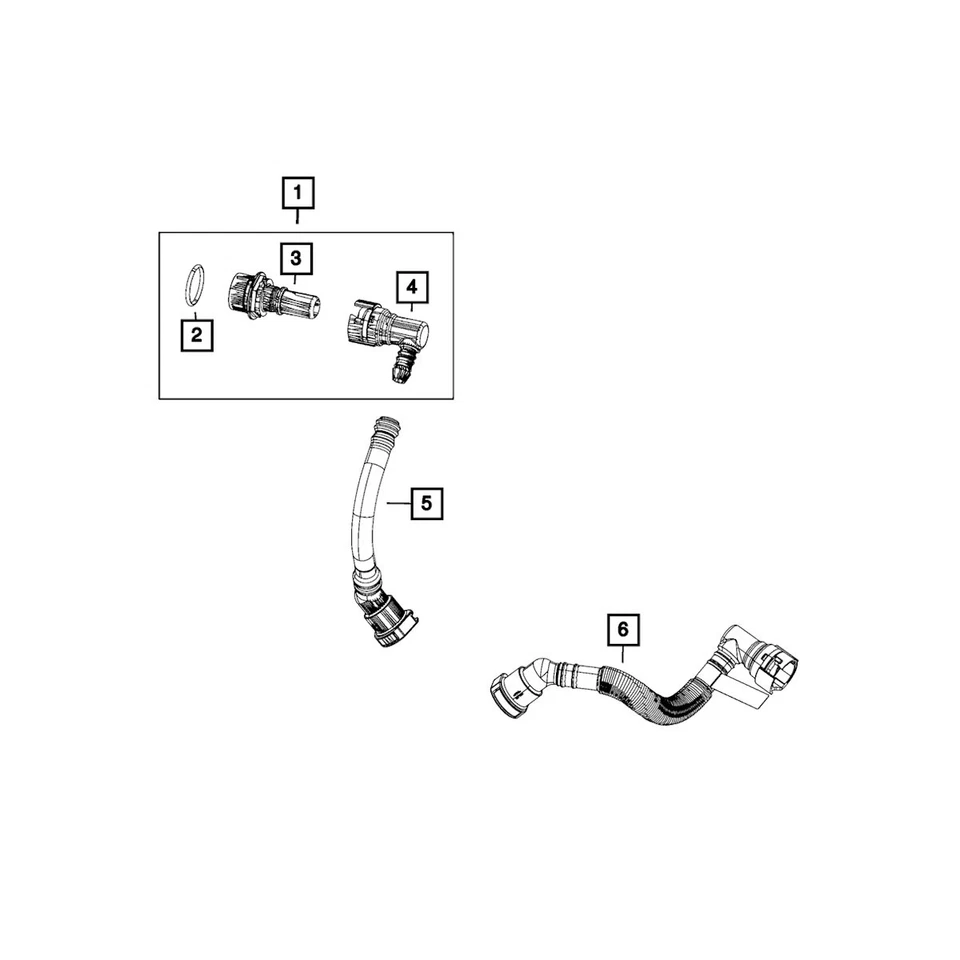 68166404AC Mopar Breather Hose Lower for Dodge Charger 2017 Foto 1 de 1