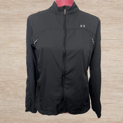 Chaqueta cortavientos Under Armour negra ligera con cremallera abrigo exterior mujer mediana Foto 1 de 4