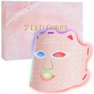 Red Light Therapy for Face, Led Face Mask Light Therapy, 7 Colors LED Face Mask - Picture 1 of 12