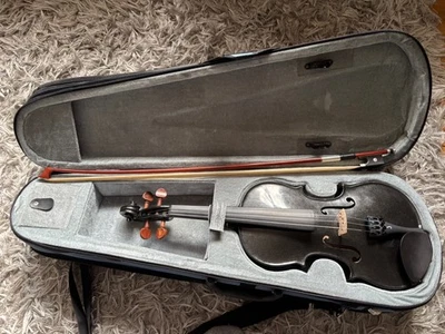 Stentor Harlequin Black Violin 3/4 Size with Case + Bow - Good Condition - image 1 of 4