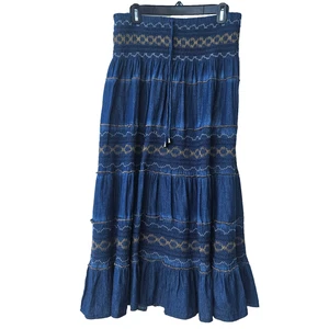 LAPIS Damen Maxirock groß blau Denim zum Überziehen - Bild 1 von 8