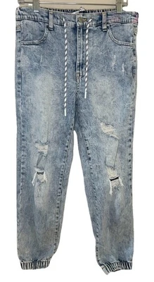 Celebrity Pink Distressed Hi-Rise Curvy Denim Cuffed Stretch Jogger Jeans.Size S - Image 1 of 2