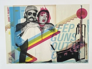 PAUL INSECT, ‘KEEP GUNS OUT’ hand signed poster, Don’t Panic, London, 2010. - Picture 1 of 4