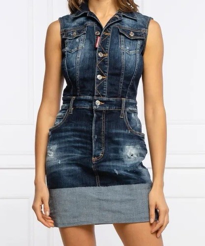 Dsquared2 Abito Jeans Denim Dress 42 L Nv617m