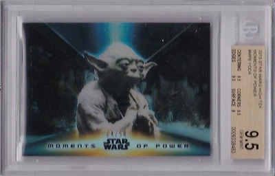 STAR WARS 2015 TOPPS HIGH TEK MOMENTS OF POWER MP6 YODA 04/50 BGS 9.5 GEM MINT - Image 1 of 4