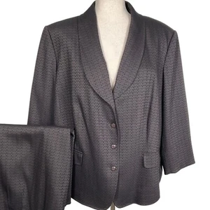 Tahari Arthur S. Levine Rock Anzug Damen 18W braun schwarz kariert geometrisch klassisch - Bild 1 von 17
